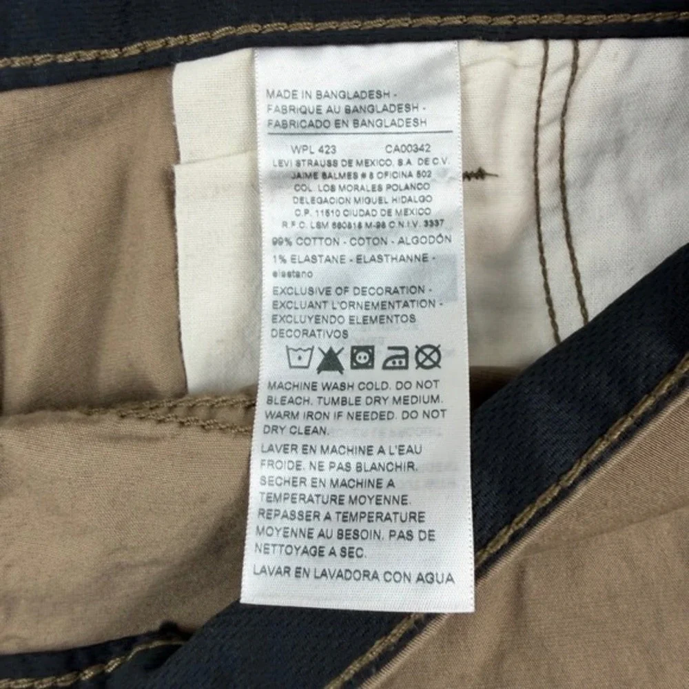 Signature by Levi Strauss VINTAGE Shorts Men's W34 Tan Khaki Gold Label‎ Stretch